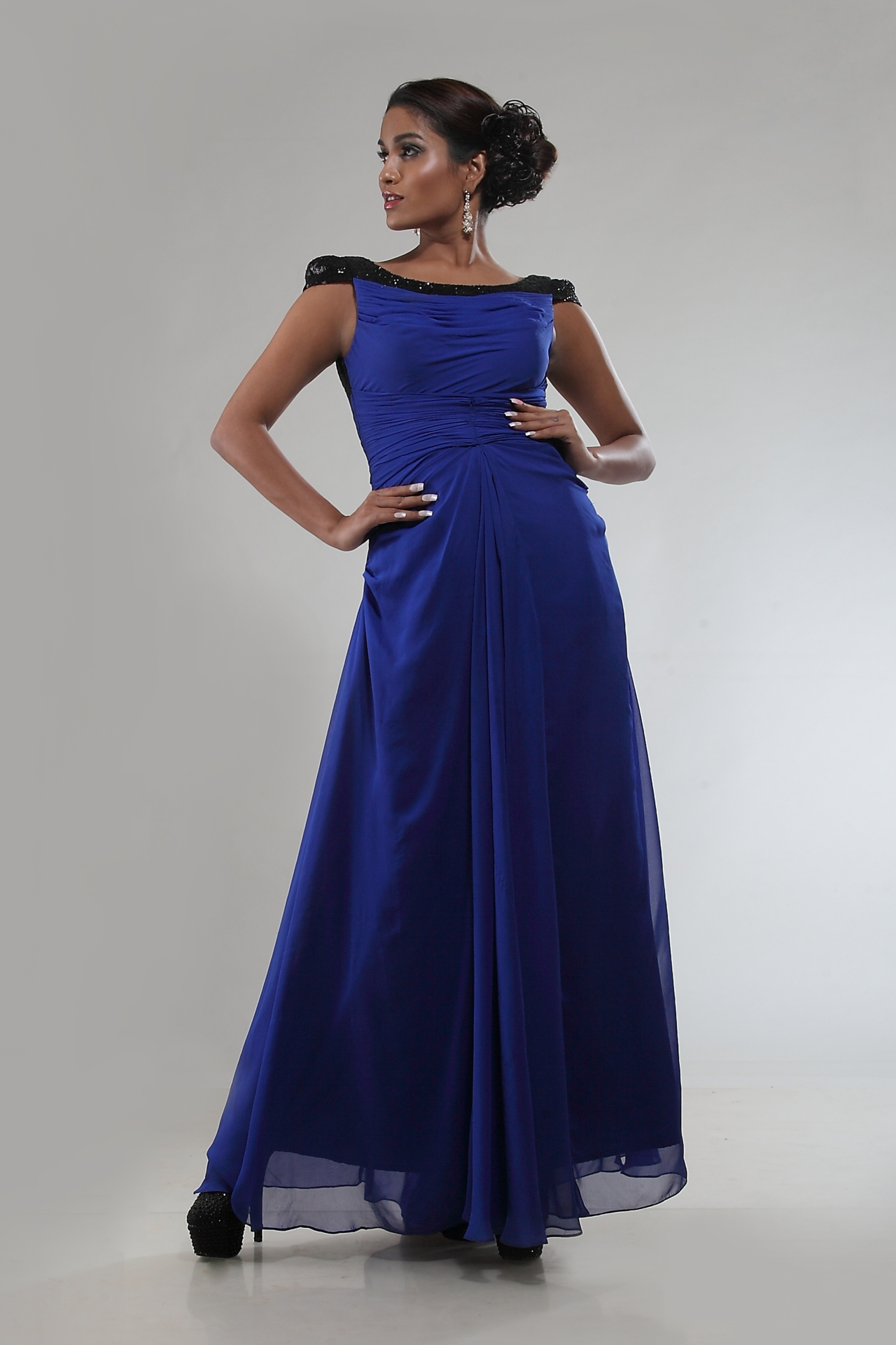 Buy Online Electric Blue Cocktail Dress AD Singh