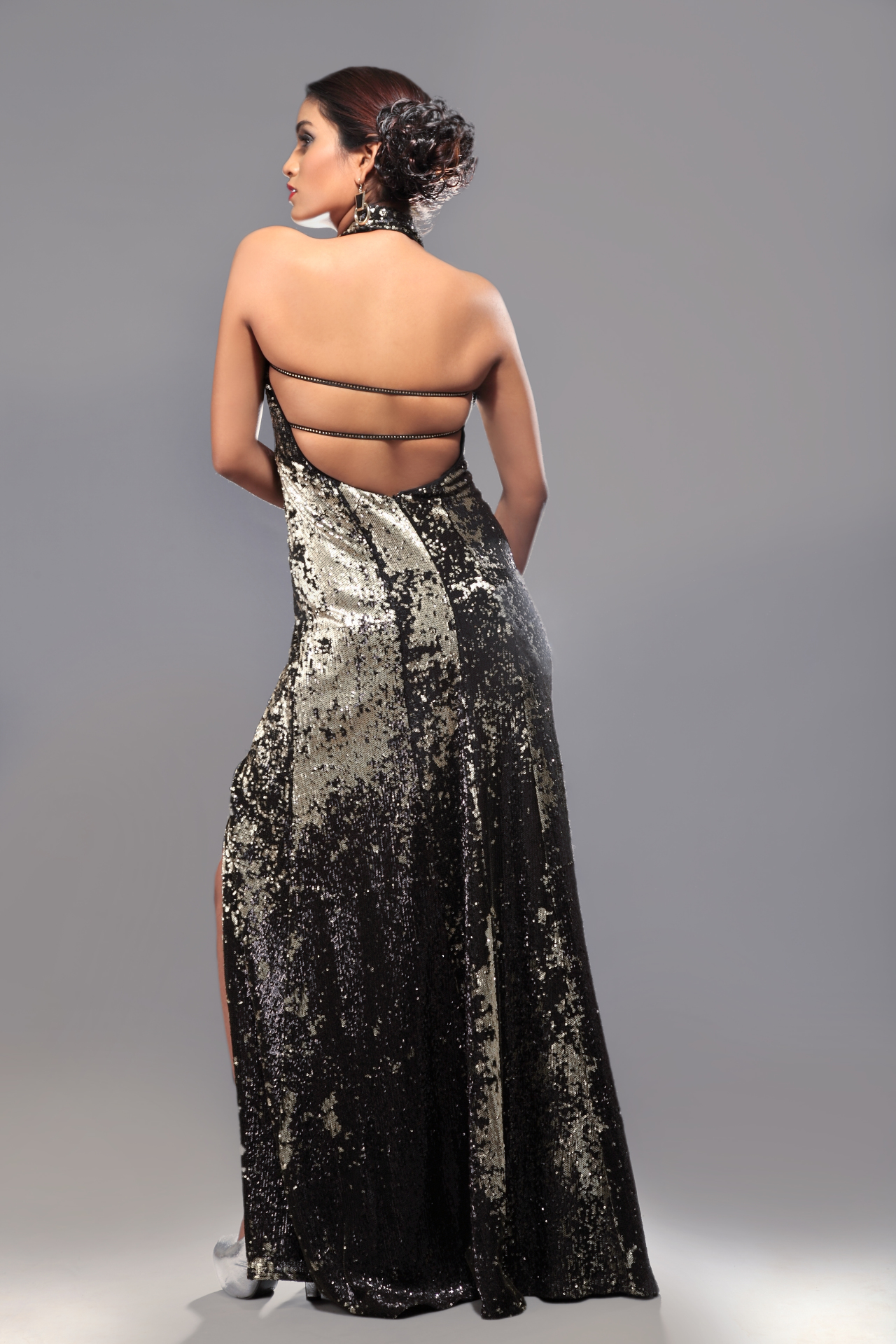 Shop Online Black gold sexy gown - AD Singh